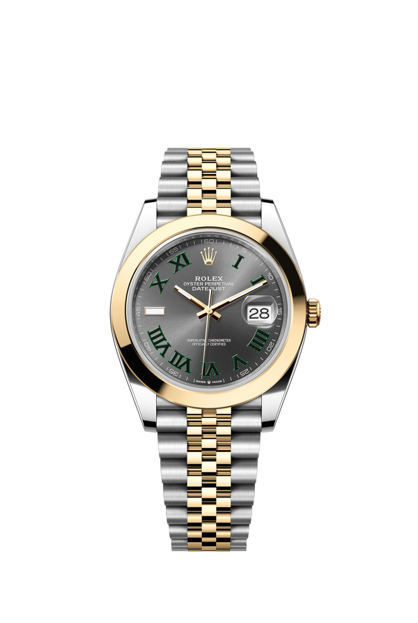 Heren Rolex Datejust ll (41 mm) 126333 (Wimbedon) Roman 2021 Bi-color Replica