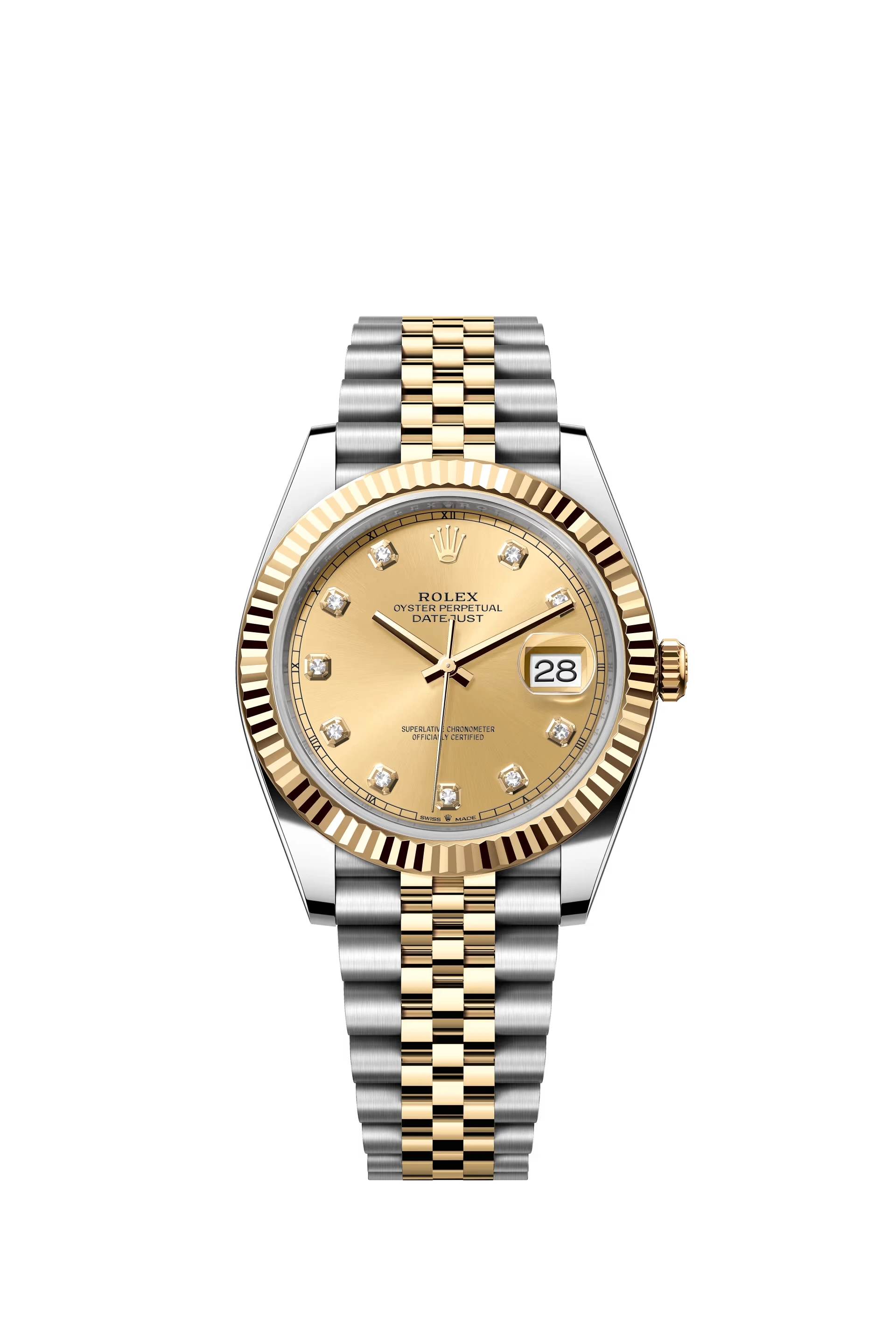 Rolex Datejust ll (41mm) 126333 Jubilee Gold Steel Champagne Diamond Dial