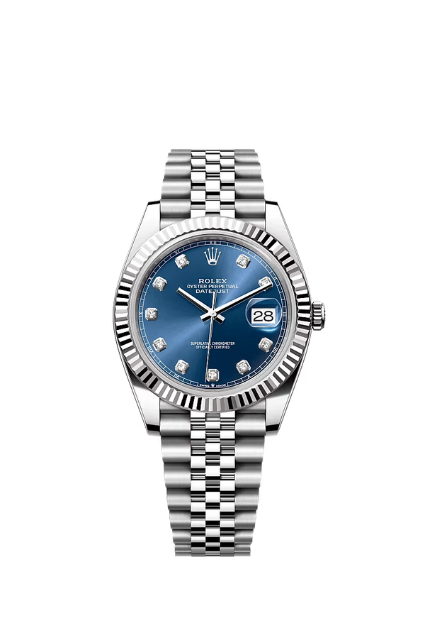 Heren Rolex Datejust 62 (41mm) 126334 (Jubilee band) Blauwe wijzerplaat Diamonds