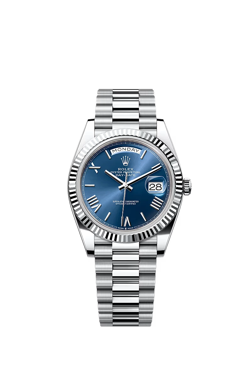 Rolex Day-Date ll (40mm) President 228206 Romans Blauw Replica