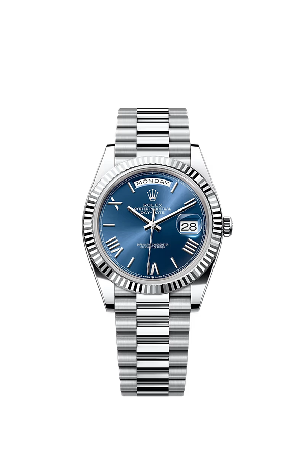 Rolex Day-Date ll (40mm) President 228206 Romans Blauw Replica