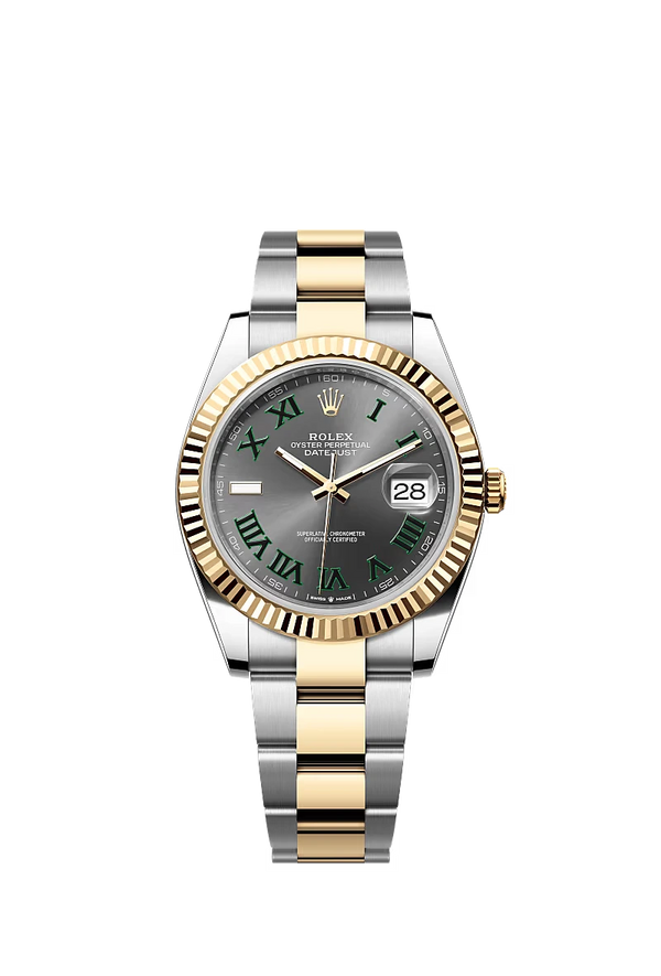 Heren Rolex Datejust ll (41 mm) 126333 (Wimbedon) Roman 2021 Bi-color Replica