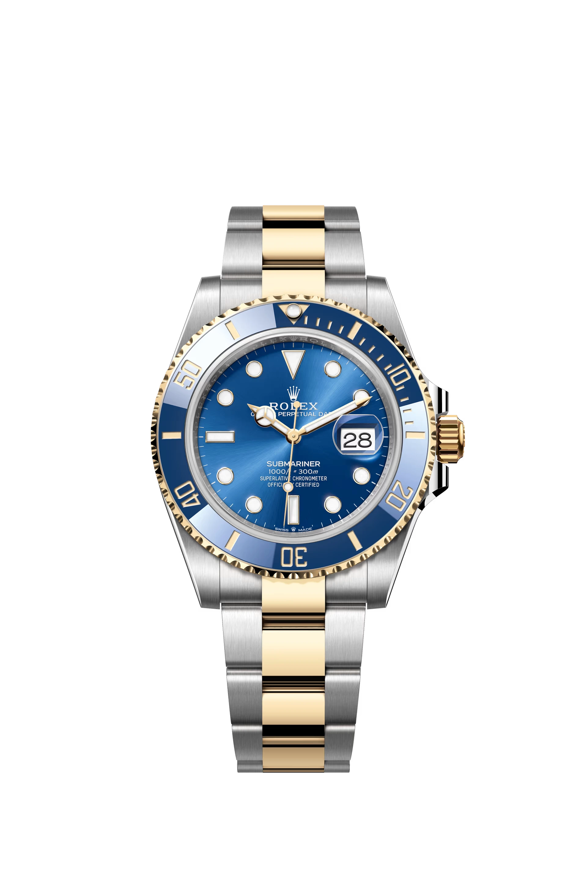 Replica Rolex Heren Submariner Oyster (41mm) 126610Z Blauw Goud