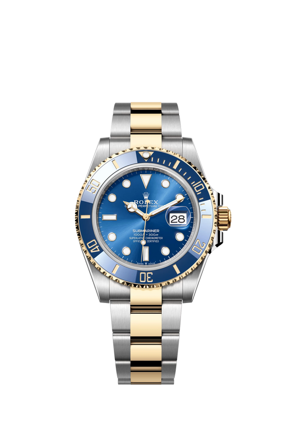 Replica Rolex Heren Submariner Oyster (41mm) 126610Z Blauw Goud