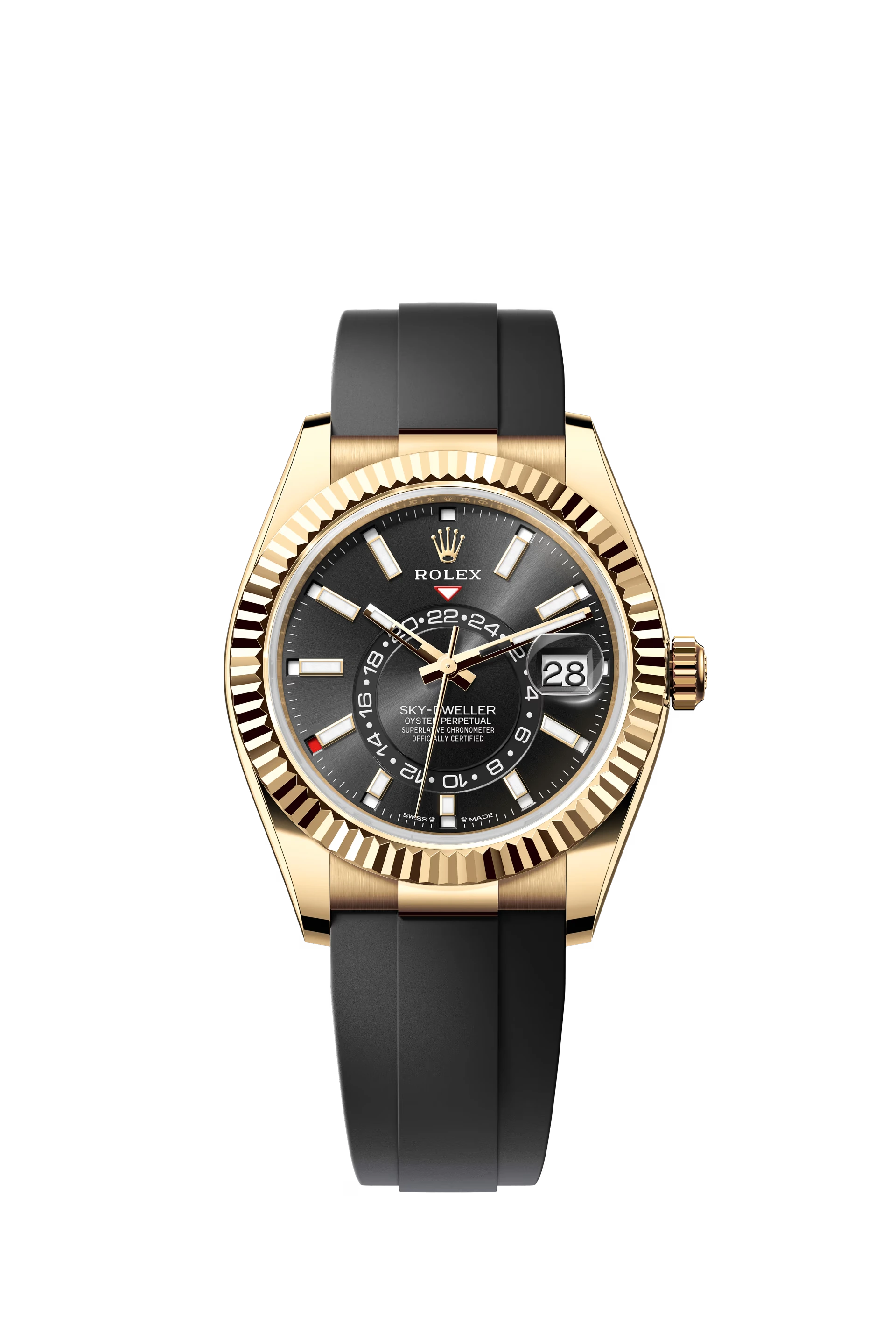 Replica Rolex Heren Sky-Dweller Ruber Band (42mm) 336238