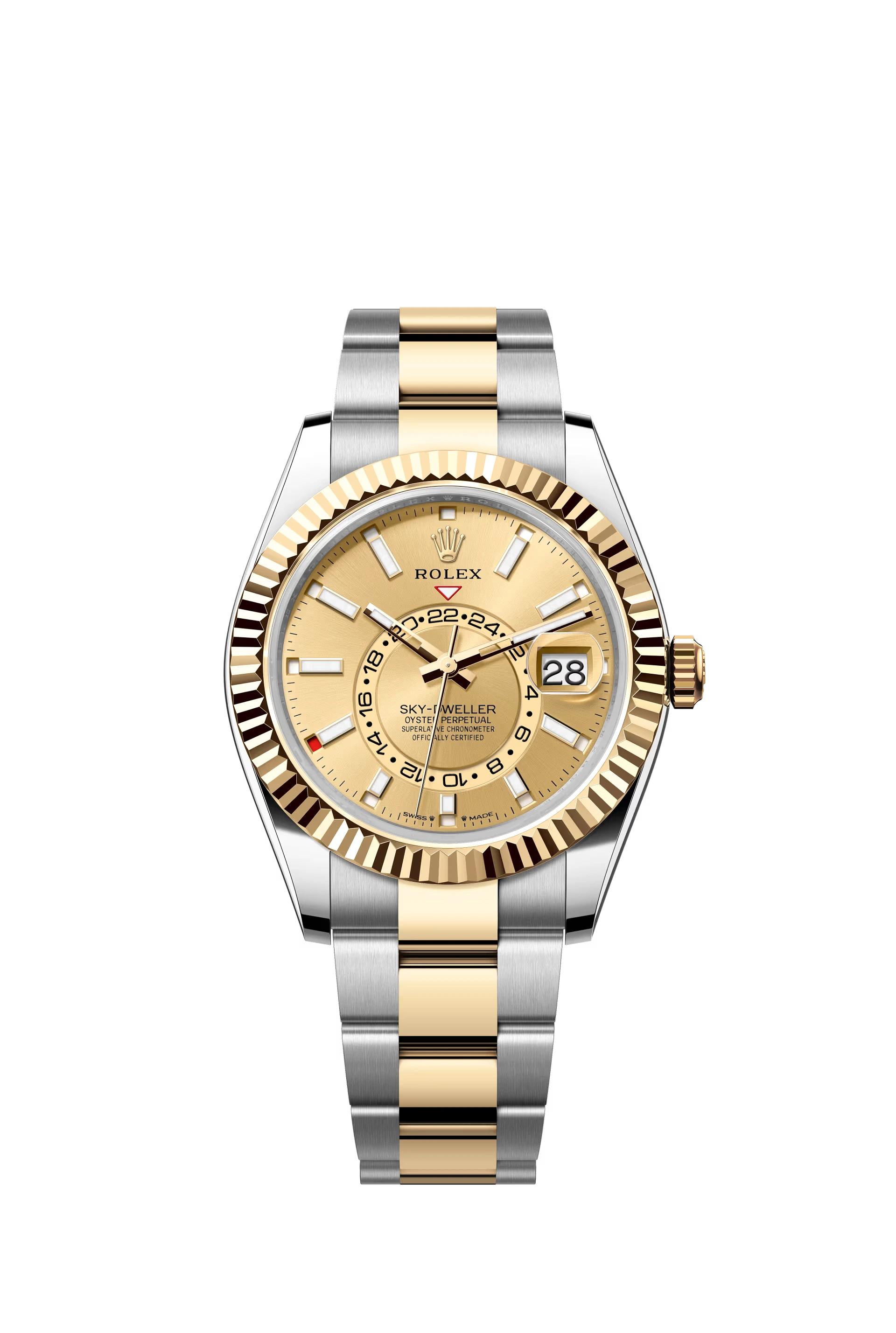 Replica Rolex Heren Sky-Dweller Oyster (42mm) 336933 Goud