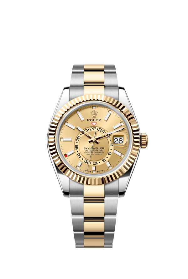 Replica Rolex Heren Sky-Dweller Oyster (42mm) 336933 Goud