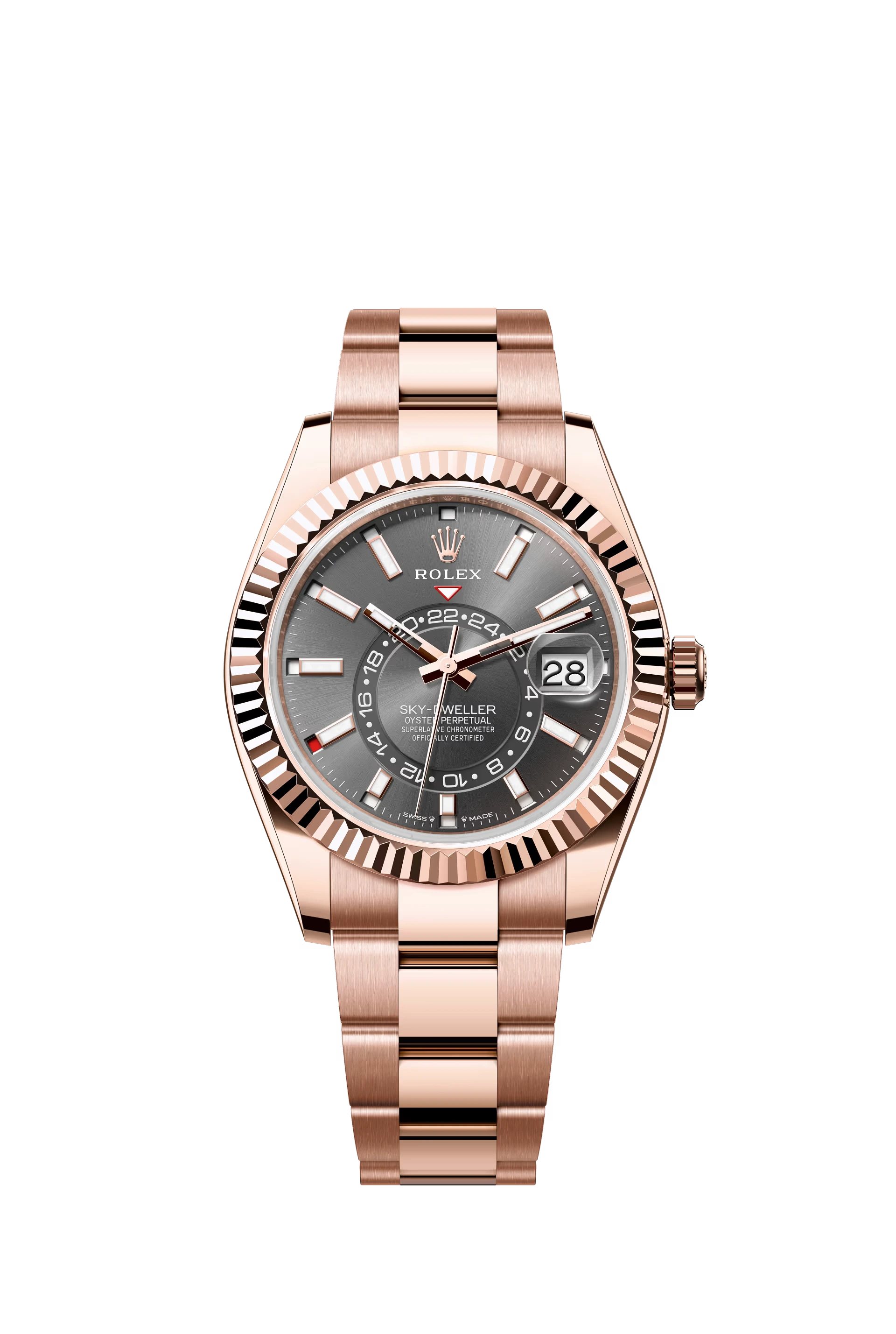 Replica Rolex Heren Sky-Dweller Oyster (42mm) Bruin Zwart