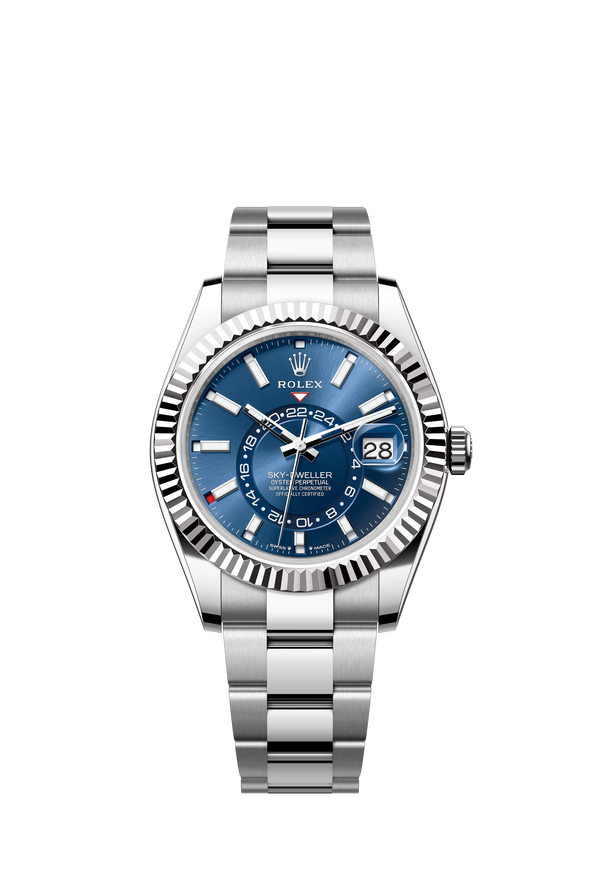 Replica Rolex Heren Sky-Dweller Oyster (42mm) 336934 Blauw