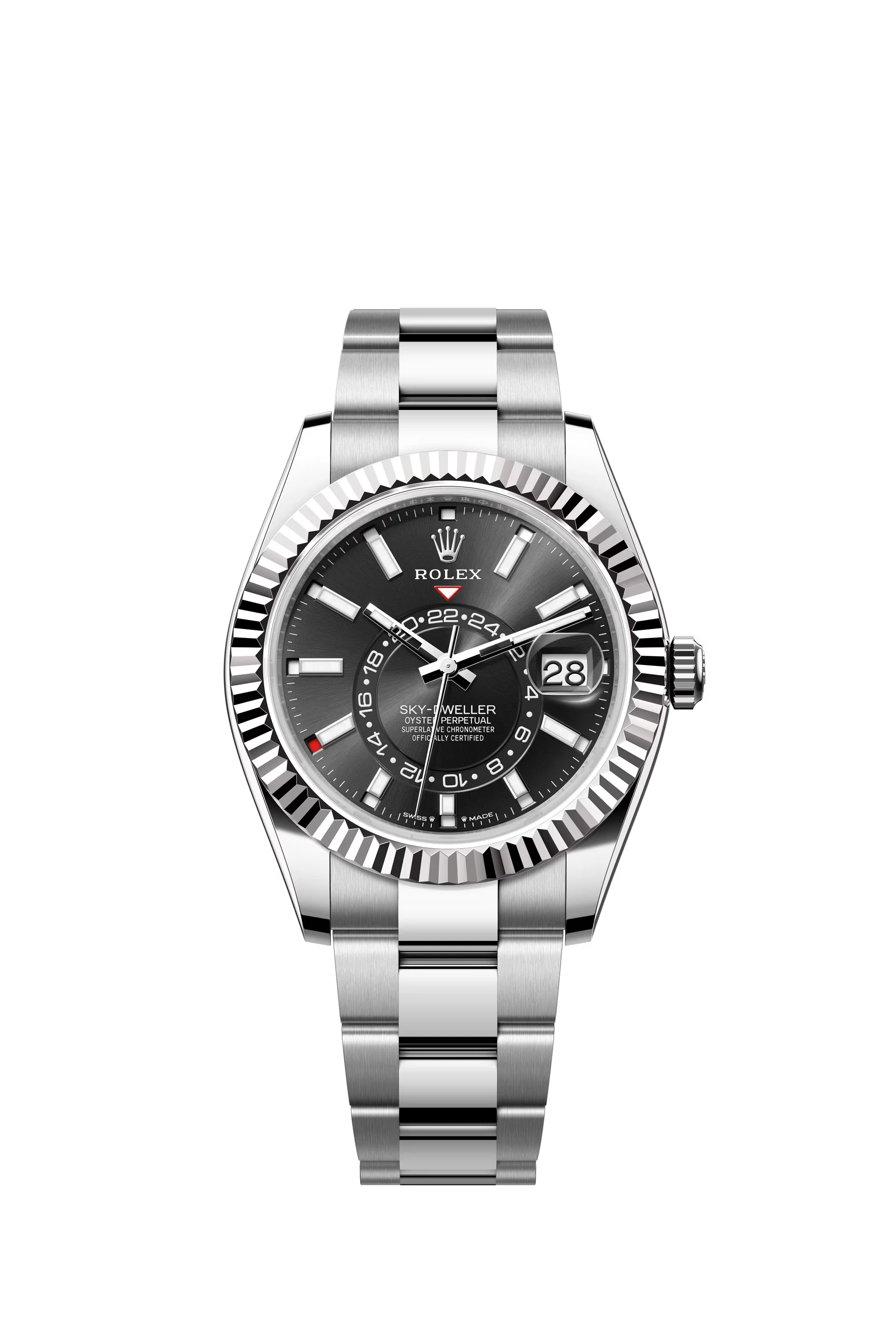 Replica Rolex Heren Sky-Dweller Oyster (42mm) 336934 Zwart